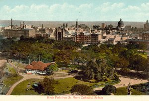 Hyde Park von der St Marys Kathedrale, Sydney