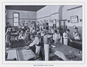 Sloyd-Holzarbeitsklasse, Victoria (s/w Foto)