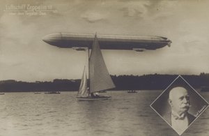 Zeppelin LZ III fliegt über den Tegeler See, Berlin