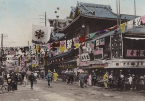 Japan, ca. 1912: Dohtonbori, Theaterstraße, Osaka (Foto)