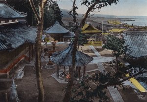 Japan, ca. 1912: Miidera, eine der 8 Ansichten von Ohmi, nahe Kyoto