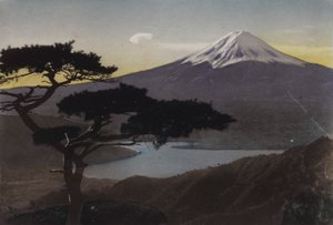 Japan, ca. 1912: Berg Fuji vom Misaka-Pass