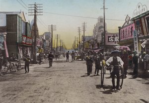 Japan, ca. 1912: Theaterstraße, Yokohama von Photographer Japanese