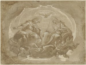 Maria als Mittlerin und Christus als Herr der Welt von Pier Francesco Morazzone
