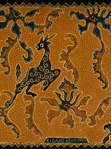 Batik mit traditionellem Design, Java, Indonesien, Detail