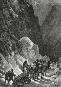 Begräbnis von Kapitän Charles Francis Hall (1821-1871), amerikanischer Entdecker, Grönland, November 1871, Polaris-Expedition von Blaise Nicolas Le Sueur