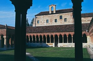 Kreuzgang, Basilika von St. Zeno (oder San Zeno Maggiore und San Zenone), Verona (UNESCO-Welterbeliste, 2000), Venetien, Italien von Blaise Nicolas Le Sueur