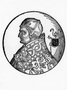 Porträt von Sabinian (gestorben 606), 65. Papst der katholischen Kirche ab 604, Gravur von Blaise Nicolas Le Sueur