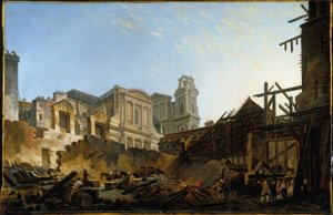 Die Messe Saint-Germain nach dem Brand in der Nacht vom 16. auf den 17. März 1762, um 1762