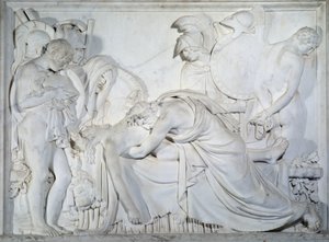 Evander trauert um den Tod des Pallas (Marmorrelief) von Pierre Francois Gregoire Giraud