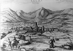 Stadt Fondi, Gravur von Pieter Mortier aus Nouveau Theatre de l