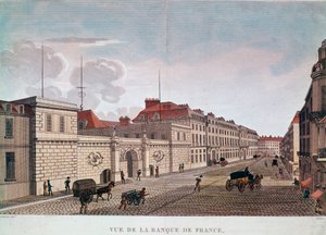 Die Bank von Frankreich von der Rue Croix-Petits-Champs in Paris (Gravur) von Pierre (after) Courvoisier