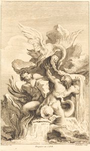 Zwei Tritonen und ein Schwan, um oder nach 1736 von Pierre Alexandre Aveline