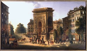 Der Boulevard du Temple und das Porte Saint Denis, Paris von Pierre Alexandre Pau de Saint Martin