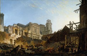 Die Foire Saint-Germain nach dem Brand in der Nacht vom 16. auf den 17. März 1762, ca. 1762