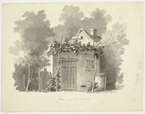 Ansicht des Parks von Versailles: Rustikale Hütte