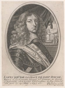 Porträt von Ludwig XIV. (Louis XIV par la Grace de Dieu Roy de France et de Navarre) von Pierre Aubry