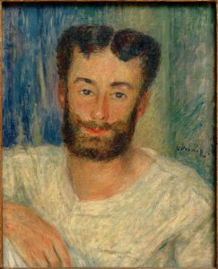 Bildnis eines bärtigen jungen Mannes mit ausgeschnittener Weste (Der Ruderer von Bougival) von Pierre Auguste Renoir