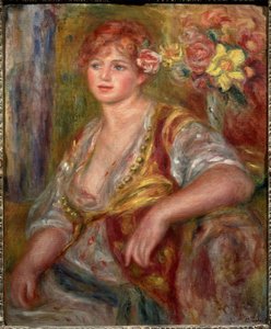 Blonde mit der Rose (Porträt von Andree Madeleine Heuschling), circa 1915 von Pierre Auguste Renoir