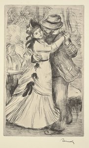 Tanz auf dem Land, ca. 1890 (Weichgrundradierung) von Pierre Auguste Renoir