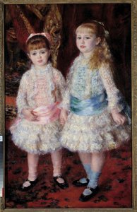 Ganzkörperporträt der Damen Cahen von Antwerpen, Tochter des Bankiers Louis Cahen von Antwerpen (1837-1922) oder Rosa und Blau. Gemälde von Pierre Auguste Renoir (1841-1919) 1881 Sao Paolo, Kunstmuseum