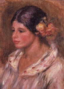 Mädchen mit Rosen im Haar von Pierre Auguste Renoir