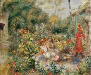 Mädchen in einem Garten in Montmartre, ca. 1893-5 von Pierre Auguste Renoir