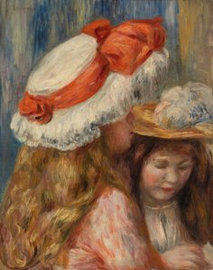 Mädchen mit Hüten von Pierre Auguste Renoir