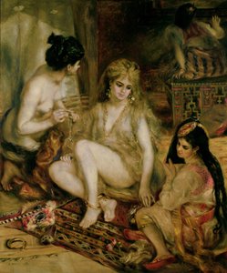 Innenansicht eines Harems in Montmartre, Pariser Frauen als Algerierinnen verkleidet von Pierre Auguste Renoir