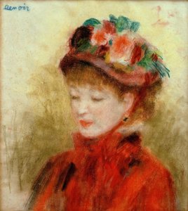 Junge Frau mit Blumenhut