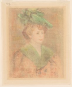 Dame mit grünem Hut Mlle. Dieterle, spätes 19. - frühes 20. Jahrhundert von Pierre Auguste Renoir