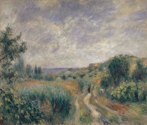 Landschaft bei Essoyes Landschaft mit zwei Figuren auf dem Gras von Pierre Auguste Renoir