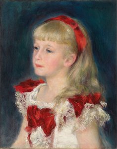 Mademoiselle Grimprel mit einem roten Band, 1880