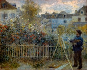 Monet malt in seinem Garten in Argenteuil