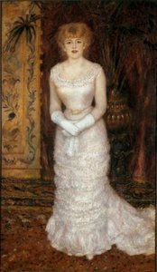 Porträt der Schauspielerin Jeanne Samary (1857-1890) zu Fuß. Gemälde von Pierre Auguste Renoir von Pierre Auguste Renoir