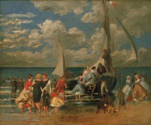 Versammlung um ein Boot