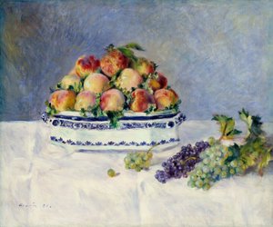 Stillleben mit Pfirsichen und Trauben, 1881 von Pierre Auguste Renoir