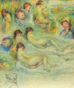 Studien von Pierre Renoir, seiner Mutter, Aline Charigot, Akten und Landschaft, 1885-86 von Pierre Auguste Renoir