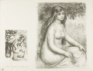 Der befestigte Hut und die Badende von Pierre Auguste Renoir