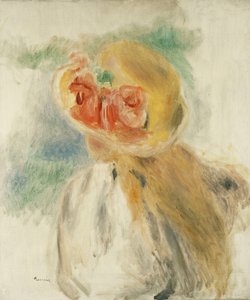 Junges Mädchen mit Blumen im Hut, ca. 1900-1905