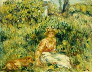 Junge Frau im Garten von Pierre Auguste Renoir