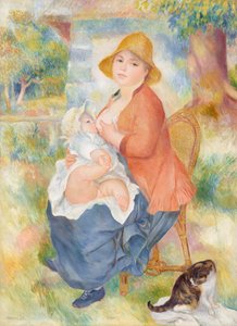 Junge Frau stillt ihr Kind - Madame Renoir und ihr Sohn Pierre