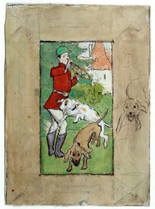 Ein Jäger mit seinen Hunden von Pierre Bonnard