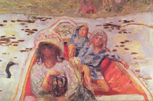 Im Boot, Detail der Mädchen, ca. 1907