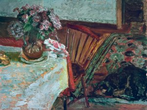 Der Hund Black und der Fliederstrauß von Pierre Bonnard