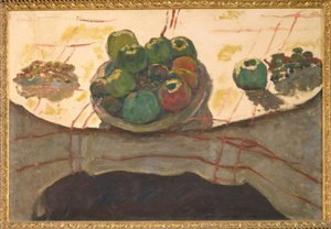 Stillleben; Teller und Früchte oder Schale mit Pfirsichen von Pierre Bonnard