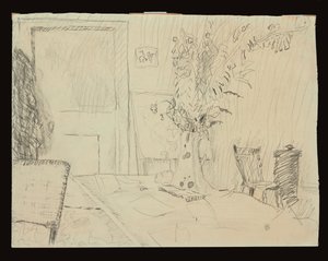 Blumentopf im Esszimmer von Le Cannet von Pierre Bonnard