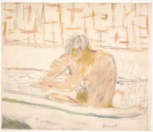Frau, die in ihrer Badewanne sitzt von Pierre Bonnard