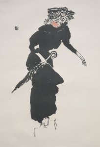Frau mit einem Regenschirm