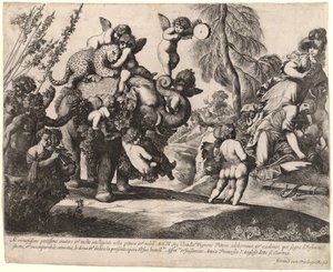 Bacchus mit Diana und Minerva von Pierre Brebiette